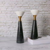 Elegant Marble & Metal Candlestick – Handcrafted Dinner Table Decor for Luxury Gifting