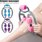 U-Shape Trigger Point Massage Roller - 4-Wheel Deep Tissue Muscle Massager for Neck, Back, Arms & Legs