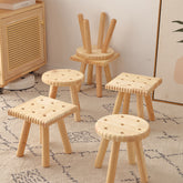 Cookie-Inspired Solid Wood Bench – Compact Minimalist Stool for Hallways and Small Rooms