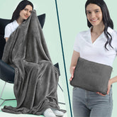 2-in-1 Travel Blanket and Pillow - Ultra-Soft Micro plush Blanket with Portable Case for Plane, Car, Camping, and Office