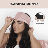 Silk-Like Bamboo Fiber Stretch Satin Eye Mask - Adjustable Blackout Cover for Travel & Deep Sleep