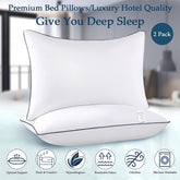 Plush Polyester Sleeping Pillows – Soft, Durable & Easy-Care, Set of 2 (Standard/Queen/King)