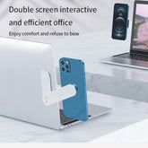 Magnetic Laptop Phone Holder - Adjustable Side Mount Clip for Dual Screen Setup, Foldable Aluminum Expansion Bracket