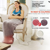 Calming Heated Footrest Blanket with Vibration 9-Mode Foot Warmer, Sherpa Lining & Auto Shut-Off for Home/Office