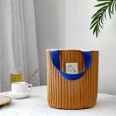 Women's Canvas Drawstring Bucket Bag – Diagonal Crossbody Canvas Bag - Fresh & Sweet Style with Contrast