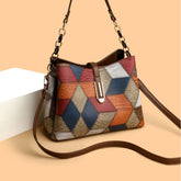 Retro Messenger Shoulder Bag – Spacious PU Handbag with Unique Irregular Stitching