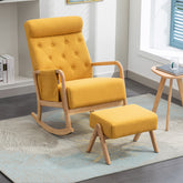 Comfort Rocker & Ottoman Set – Upholstered Gliding Armchair with Wooden Base for Home or Nursery