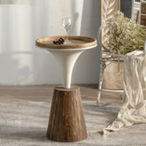 Scandinavian Coffee Table – Round Wooden Tea Table for Modern Living Rooms