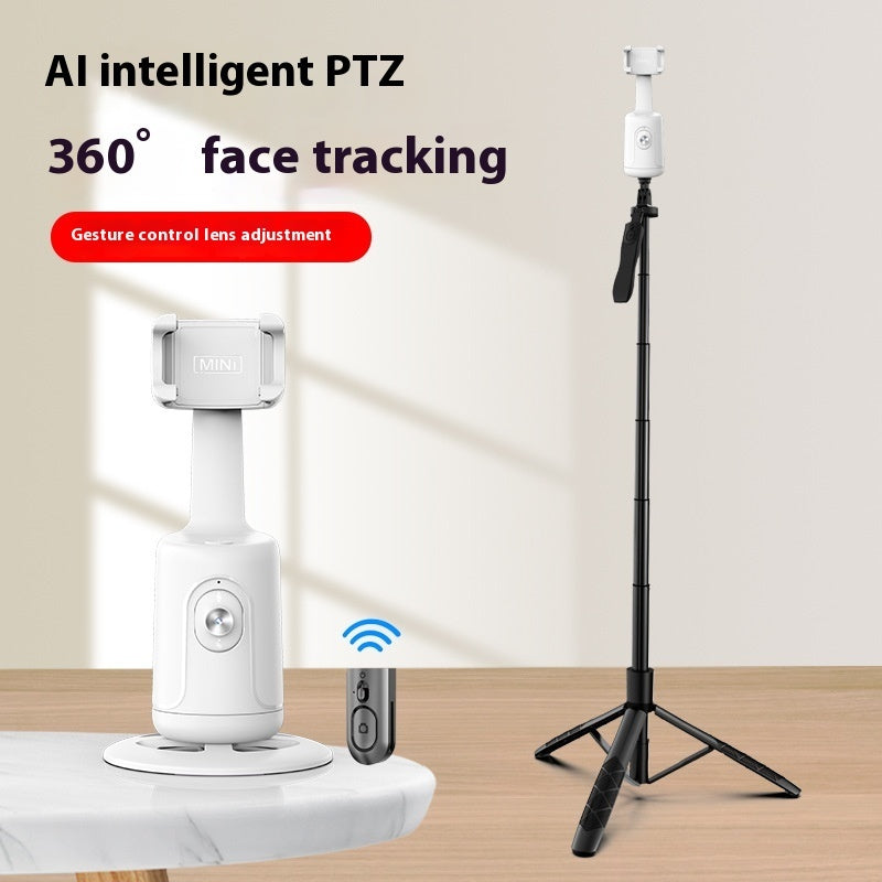 360° AI Auto Face Tracking Phone Holder - Gesture-Controlled Gimbal for Hands-Free Vlogging, Live Streaming & Content Creation - No App Needed