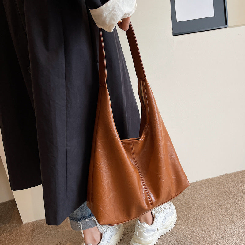 2-Piece PU Shoulder Bag Set – Large Capacity Hobo Tote with Matching Clutch for Daily Use
