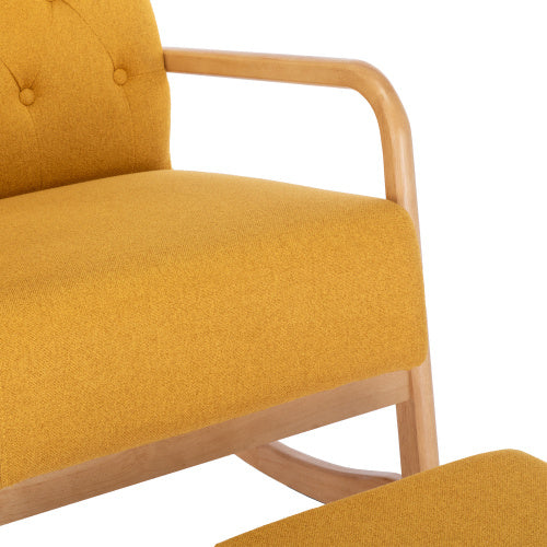 Comfort Rocker & Ottoman Set – Upholstered Gliding Armchair with Wooden Base for Home or Nursery