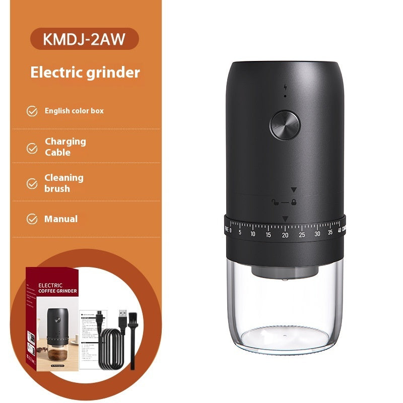 Rechargeable Electric Coffee Grinder with Ceramic Burr – Portable Stainless Steel Design for Home & Travel