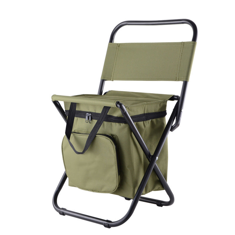 Foldable Fishing Chair with Insulated Cooler – Lightweight Waterproof Camping Stool for Hiking & Outdoor Use