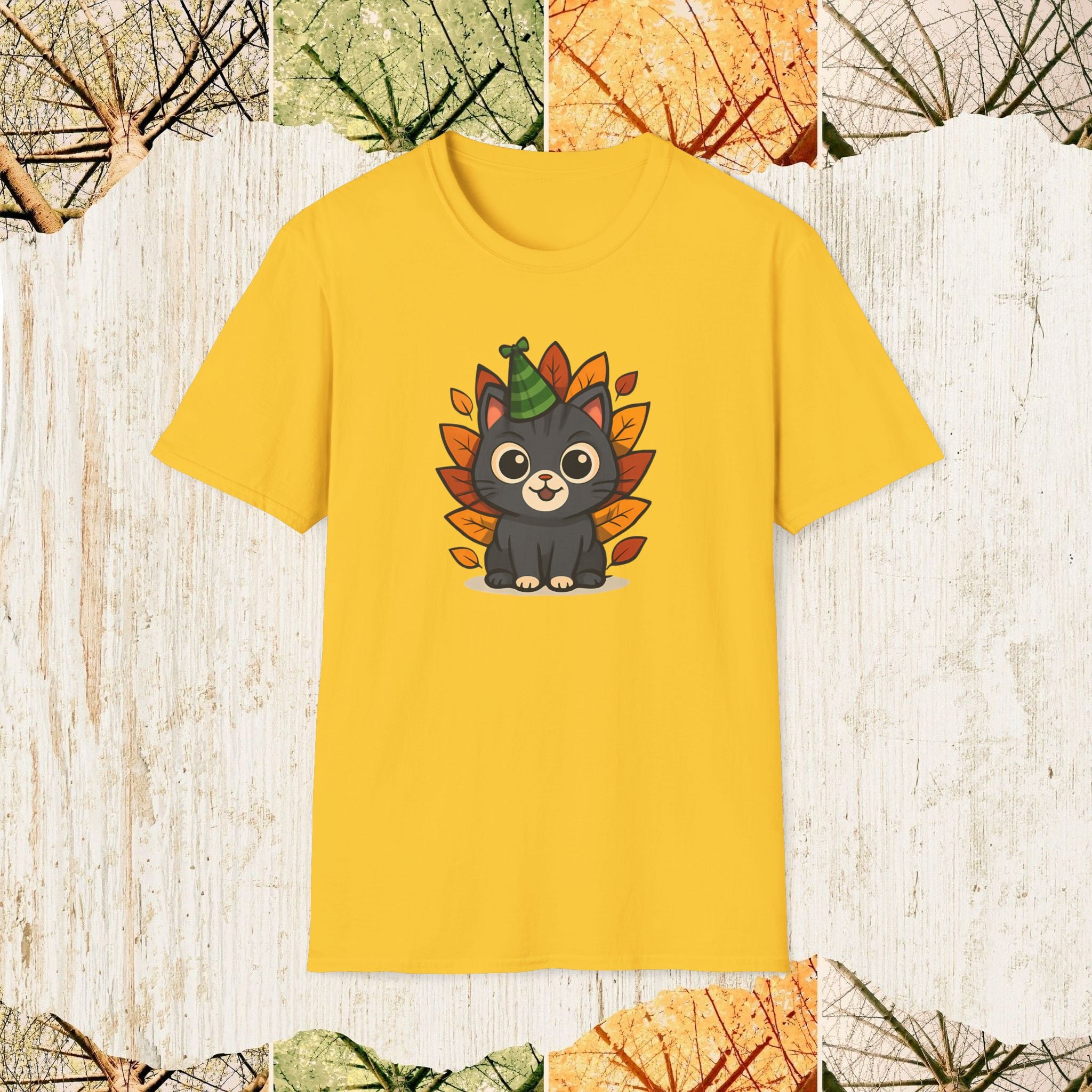 Cat Autumn Vibe Fall Cat Lover Shirt, Cozy Pumpkin Season Tee, Autumn Feline Apparel