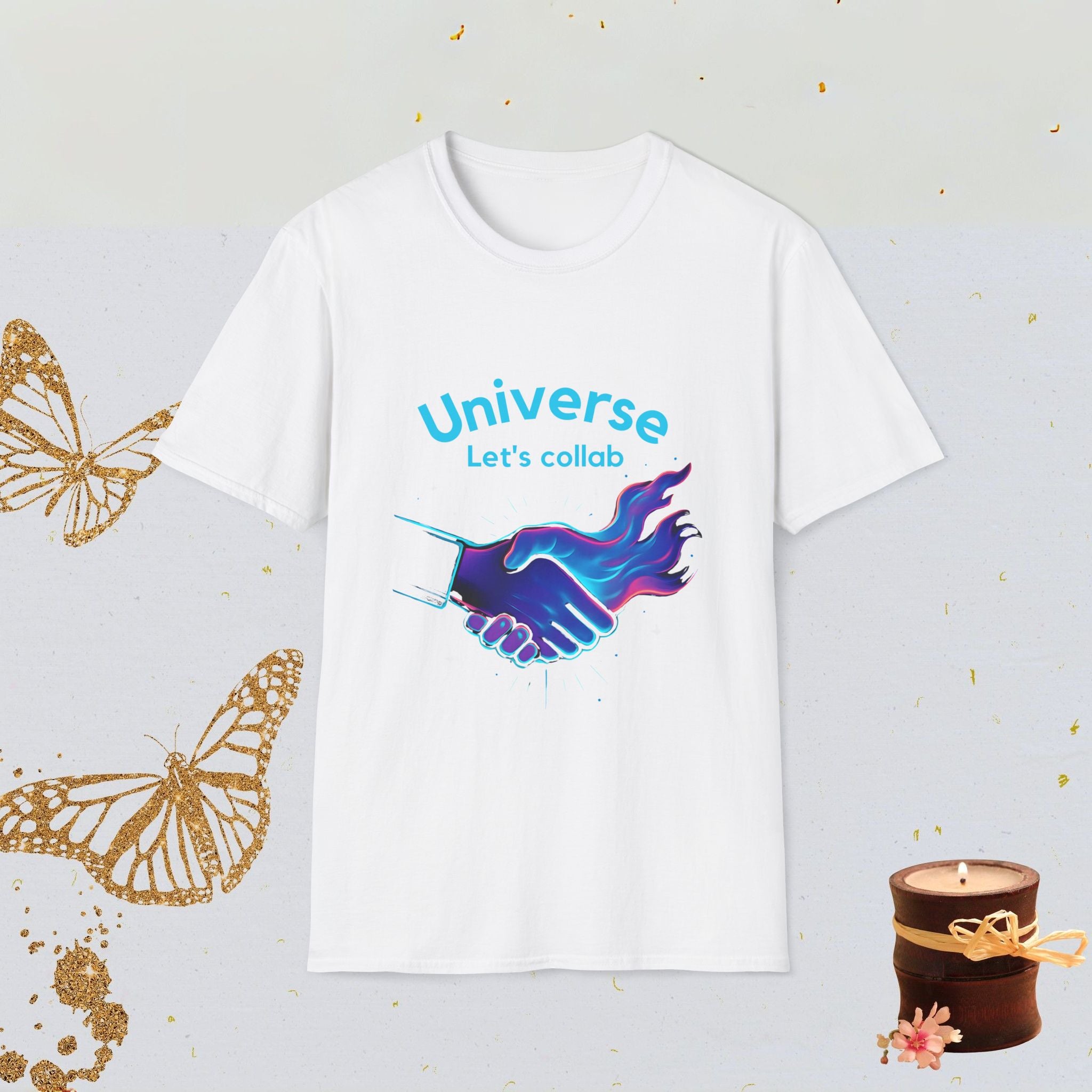 Universe Let’s Collab Manifestation Shirt, Spiritual Humor Tee, Cosmic Aesthetic Apparel