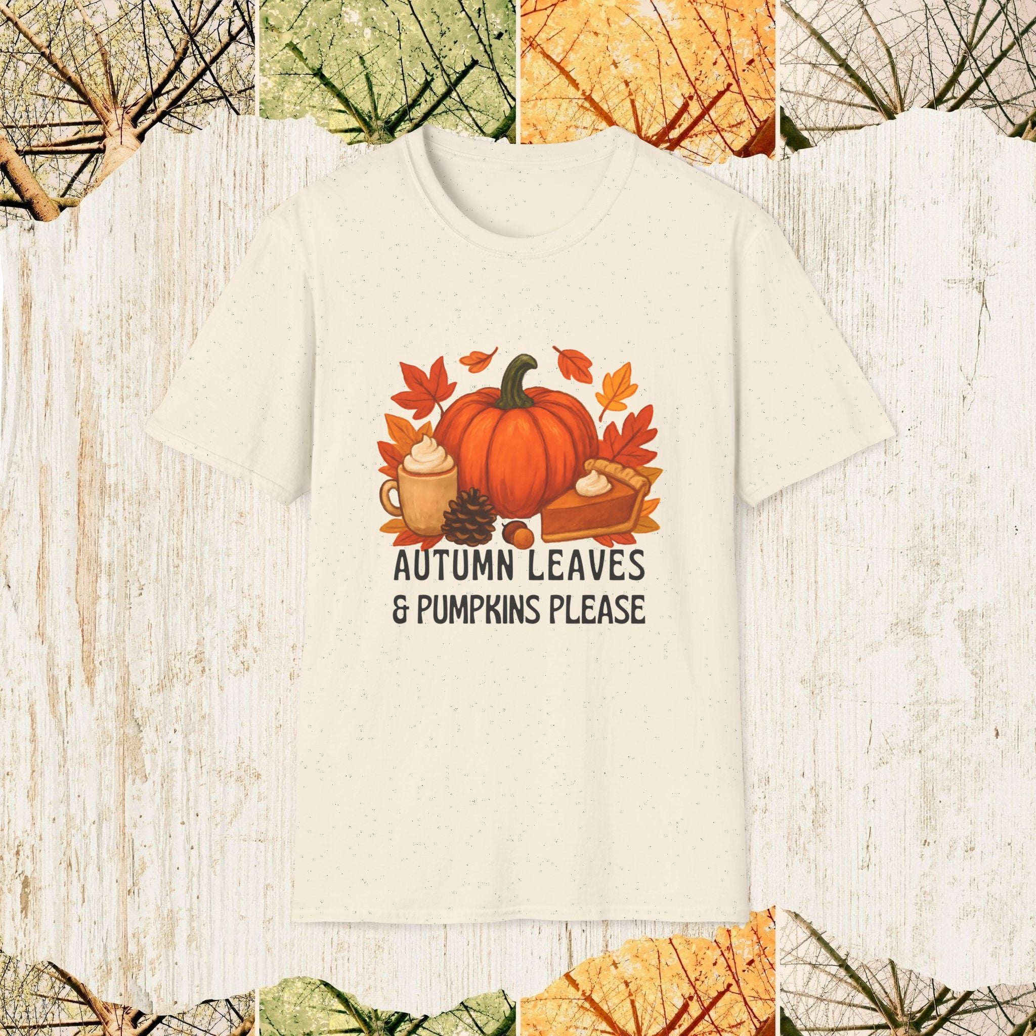 Autumn Leaves & Pumpkins Please Cozy Fall Shirt, Pumpkin Spice Tee, Autumn Aesthetic Apparel
