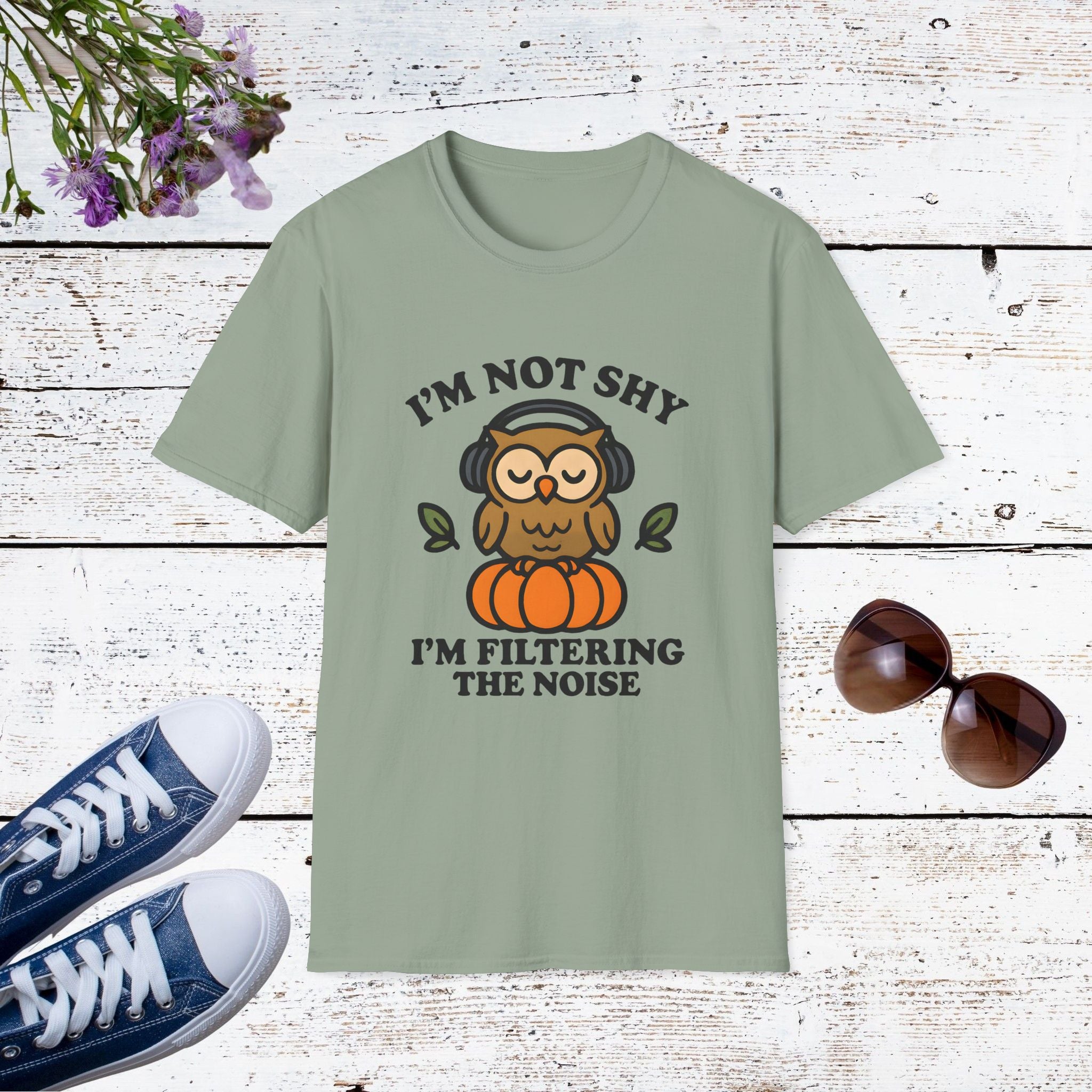I’m Not Shy I’m Filtering the Noise Funny Introvert Shirt, Social Battery Tee, Quiet Confidence Apparel