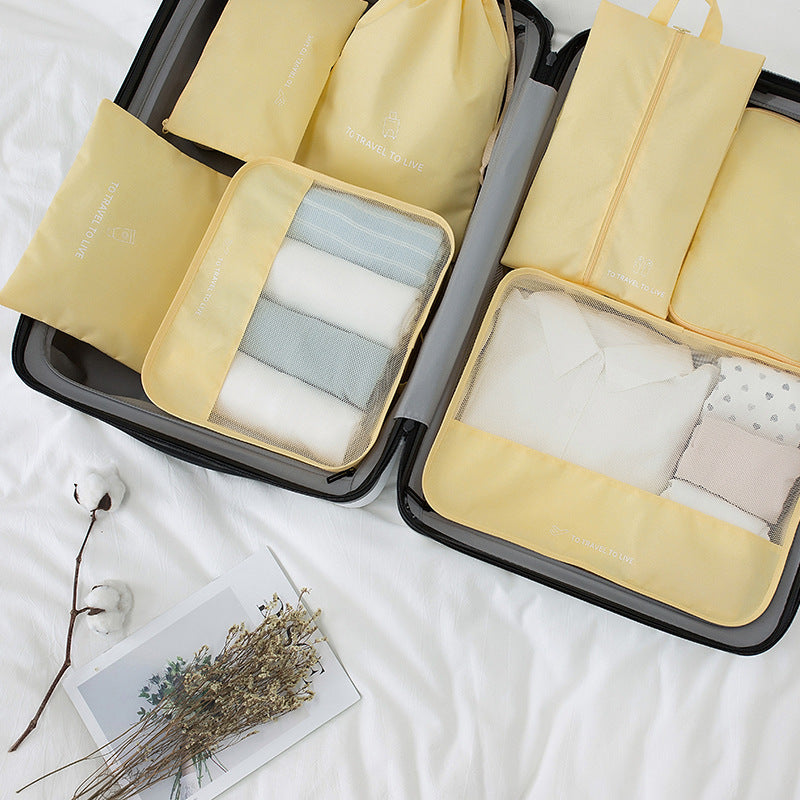 7-Piece Premium Travel Bag Set - Waterproof Organizer Pouches for Luggage Packing - Multi-Size Compression Storage Bags for Suitcases - Efficient Packing System for Vacation