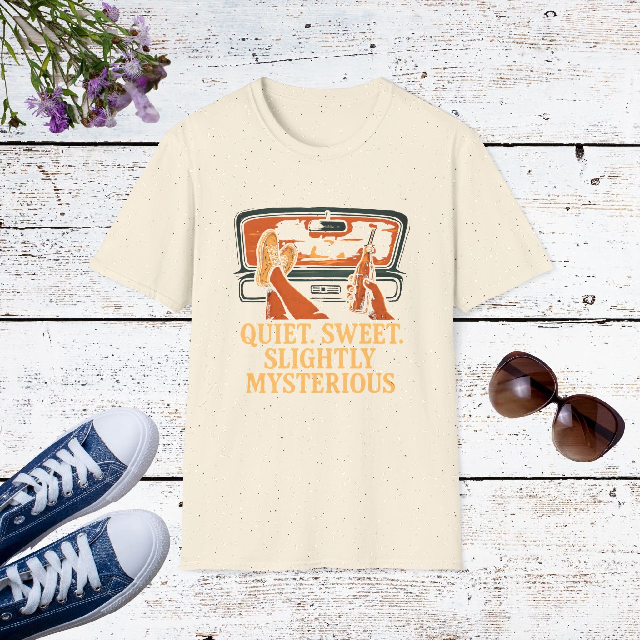 Quiet. Sweet. Slightly Mysterious Minimalist Introvert Shirt, Soft Girl Aesthetic Tee, Subtle Statement Gift