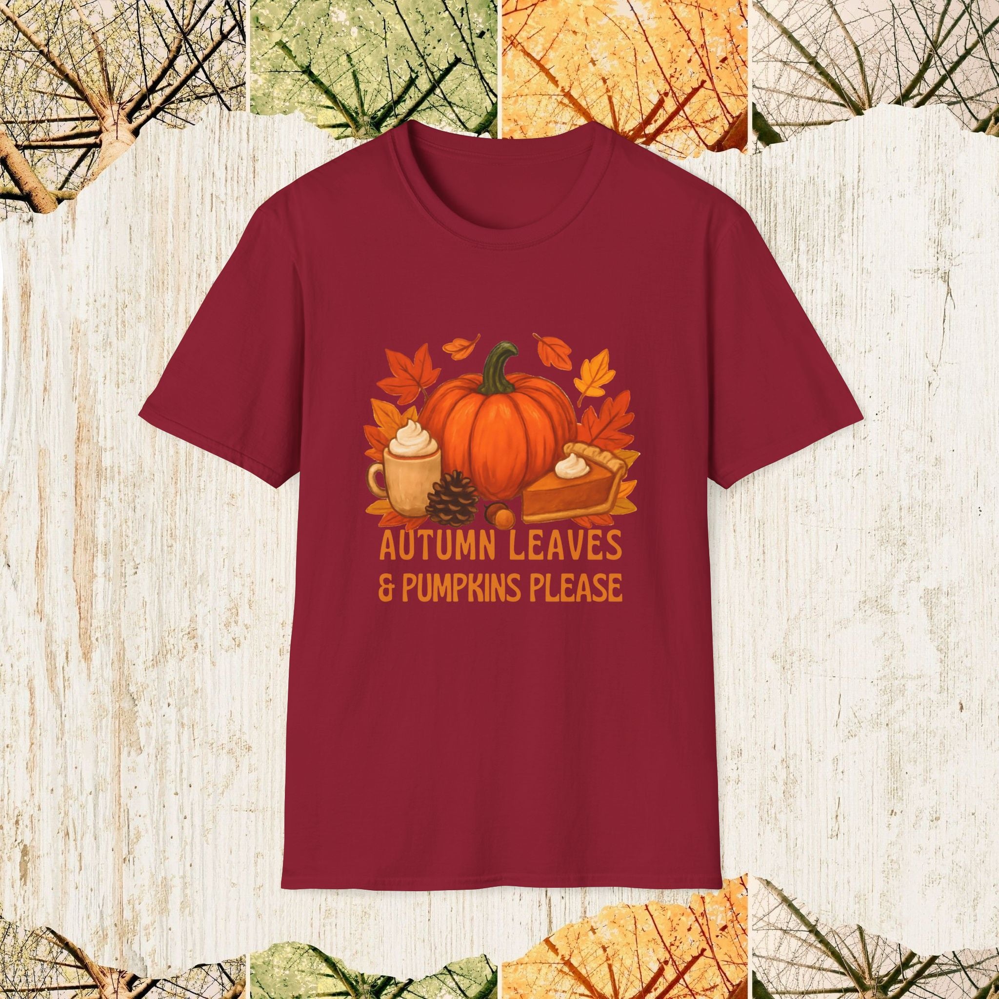Autumn Leaves & Pumpkins Please Cozy Fall Shirt, Pumpkin Spice Tee, Autumn Aesthetic Apparel