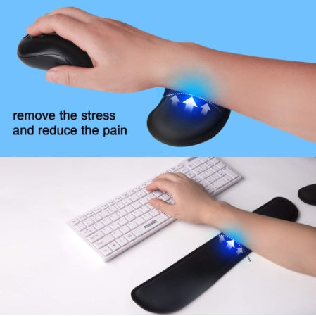 Wrist Rest Pad Set for Keyboard & Mouse - Soft Memory Foam Support for All-Day Typing & Gaming Comfort