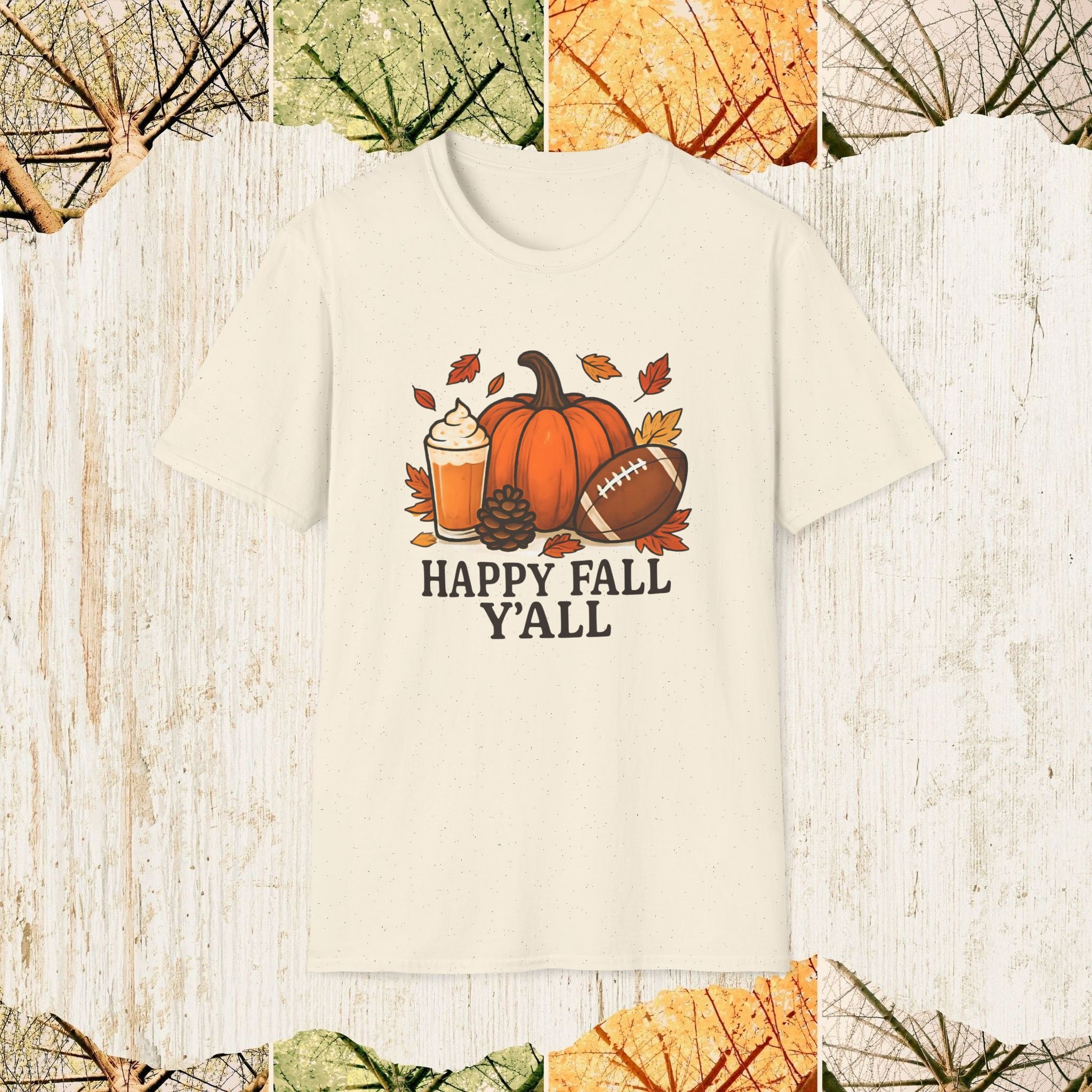 Happy Fall Y’all Cozy Autumn Shirt, Pumpkin Spice Tee, Thanksgiving & Fall Season Apparel