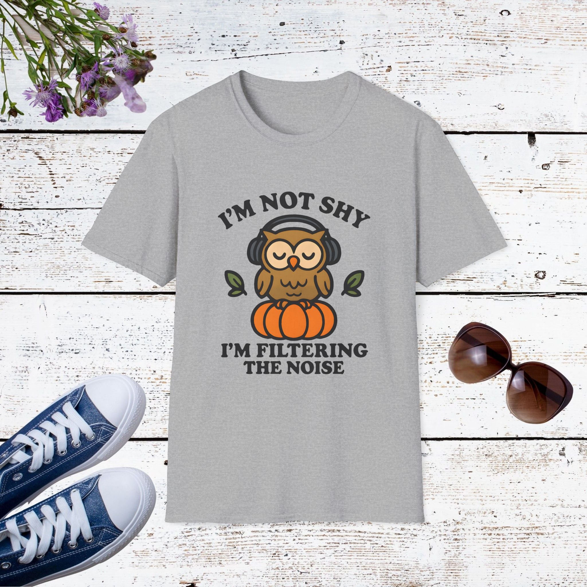 I’m Not Shy I’m Filtering the Noise Funny Introvert Shirt, Social Battery Tee, Quiet Confidence Apparel