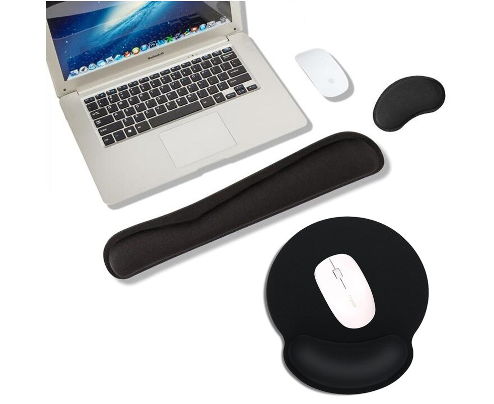 Wrist Rest Pad Set for Keyboard & Mouse - Soft Memory Foam Support for All-Day Typing & Gaming Comfort
