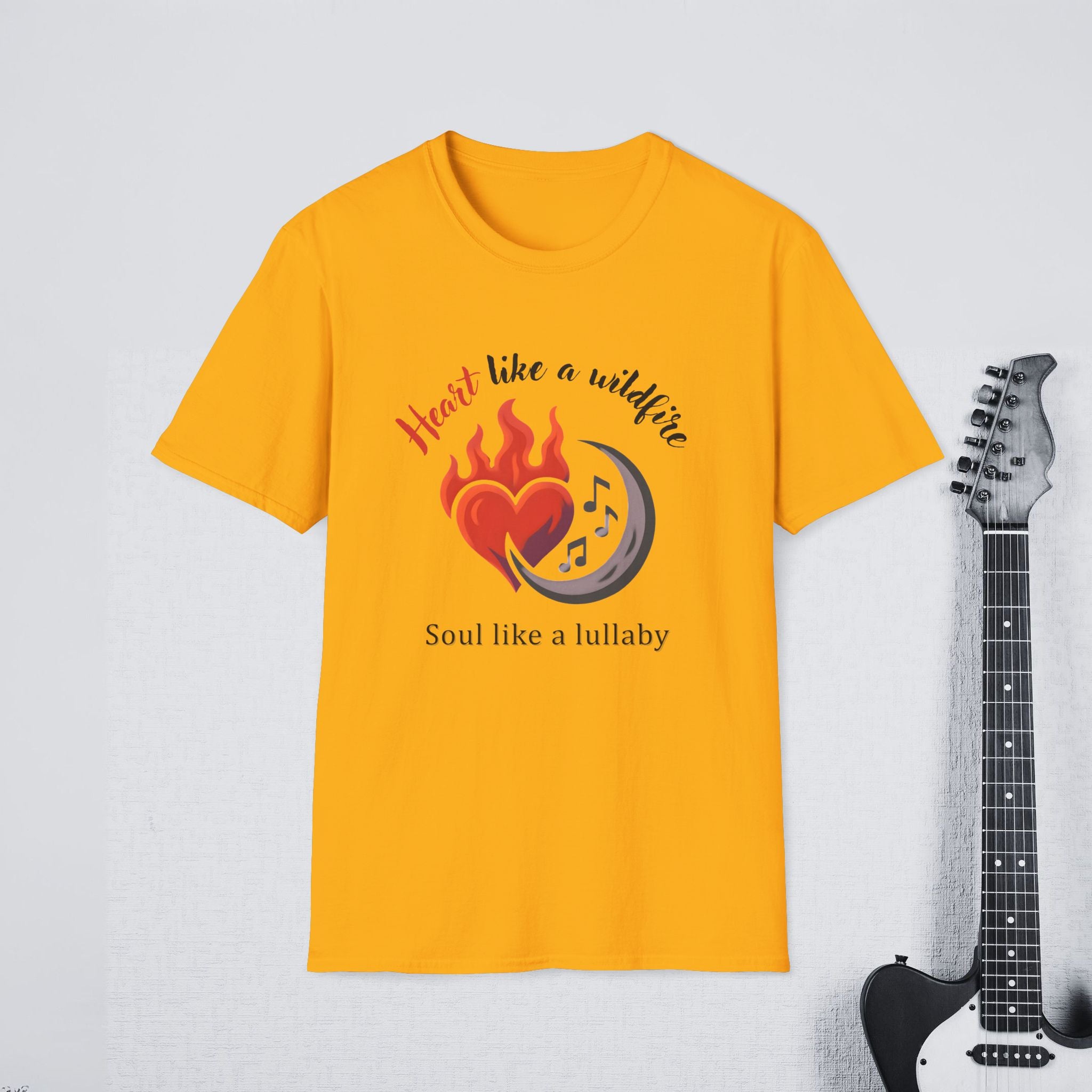 Heart Like a Wildfire Soul Like a Lullaby Streetwear Shirt, Aesthetic Mindset Tee, Bold & Soft Apparel