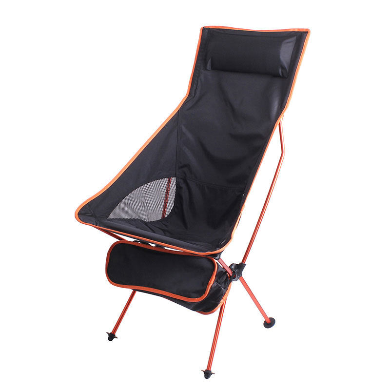 Large Foldable Fishing Chair with Headrest Pillow – Comfortable Outdoor Seat for Camping and Leisure