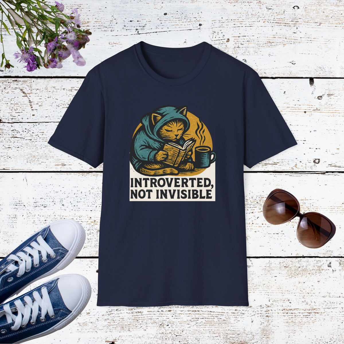 Introverted Not Invisible Bold Introvert Statement Shirt, Minimalist Empowerment Tee, Personality Gift