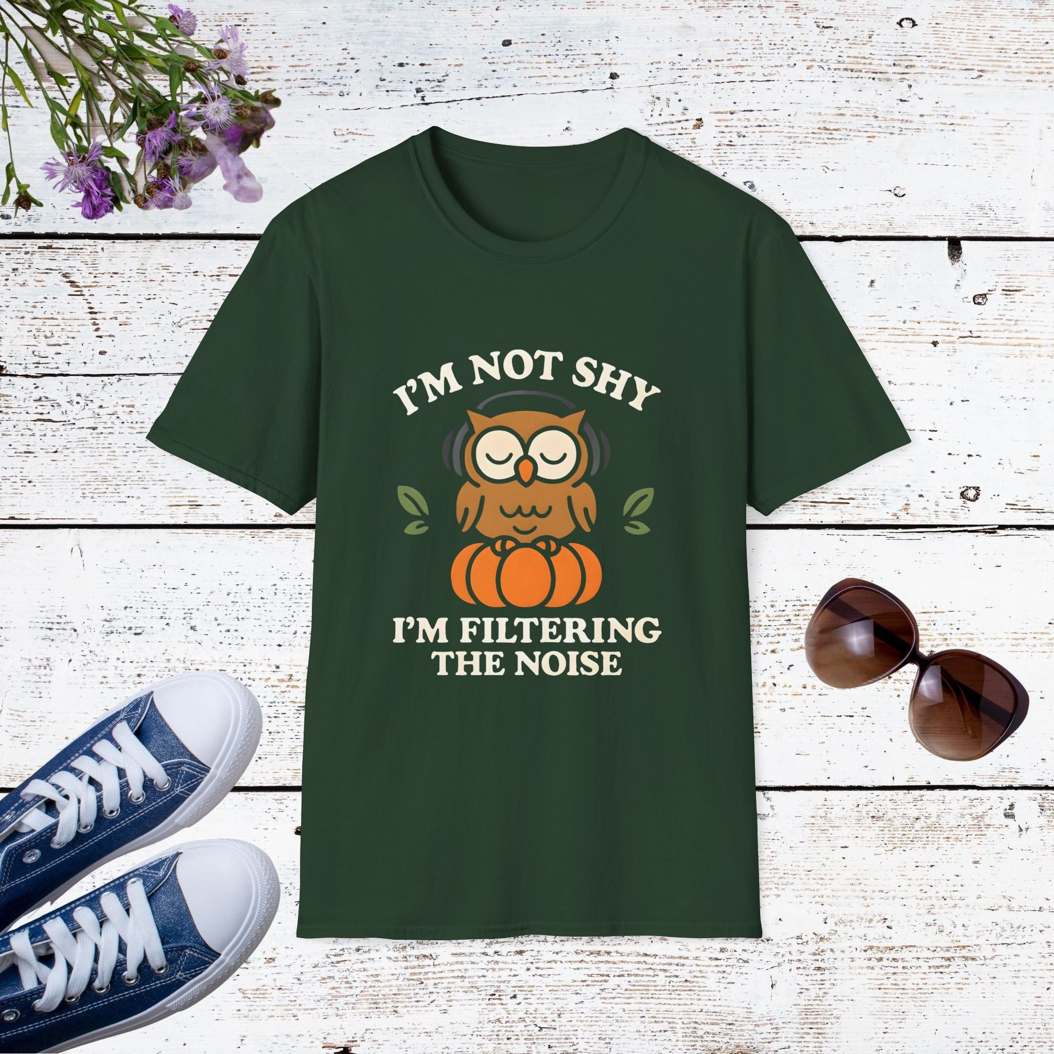 I’m Not Shy I’m Filtering the Noise Funny Introvert Shirt, Social Battery Tee, Quiet Confidence Apparel