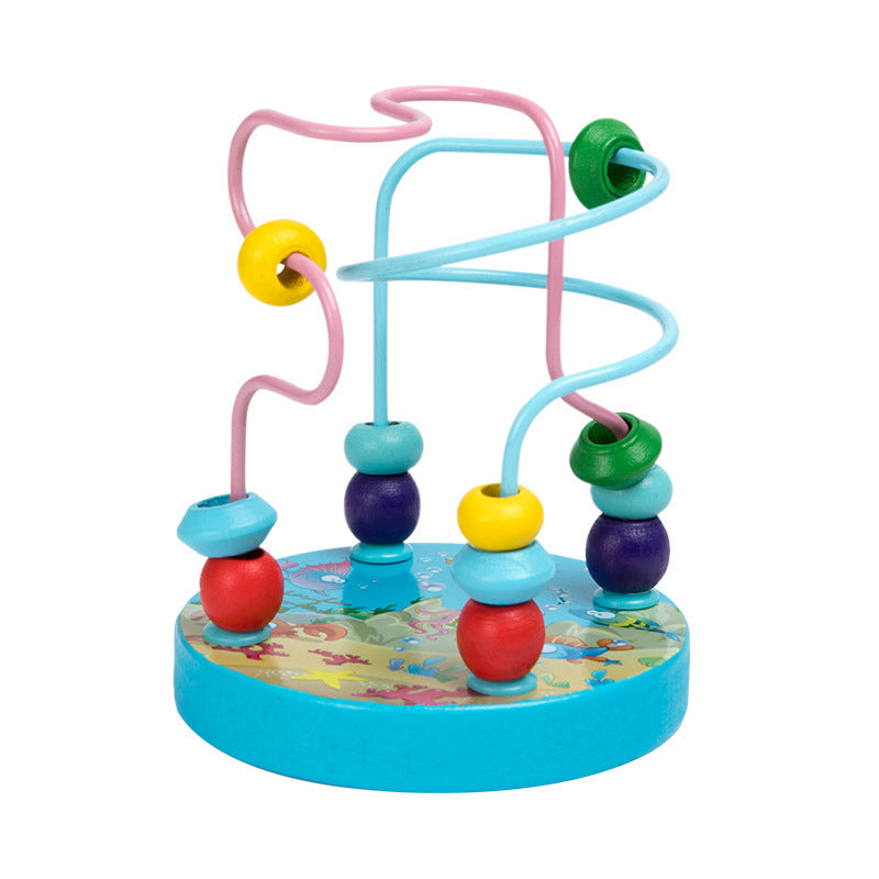 Montessori Wooden Baby Rattle & Rainbow Blocks – Educational Musical Toy for Toddlers – Natural Teething Safe Toy
