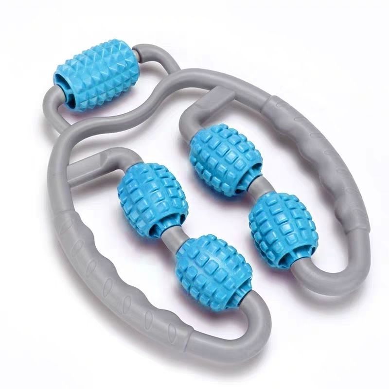 U-Shape Trigger Point Massage Roller - 4-Wheel Deep Tissue Muscle Massager for Neck, Back, Arms & Legs
