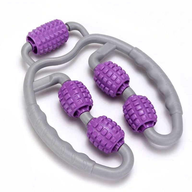 U-Shape Trigger Point Massage Roller - 4-Wheel Deep Tissue Muscle Massager for Neck, Back, Arms & Legs