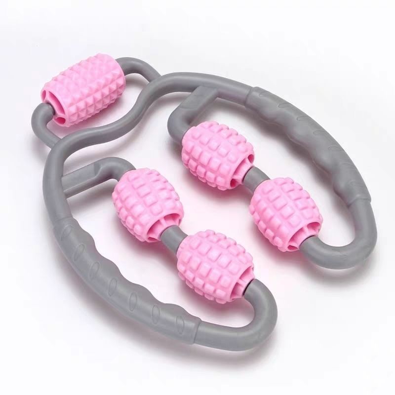 U-Shape Trigger Point Massage Roller - 4-Wheel Deep Tissue Muscle Massager for Neck, Back, Arms & Legs