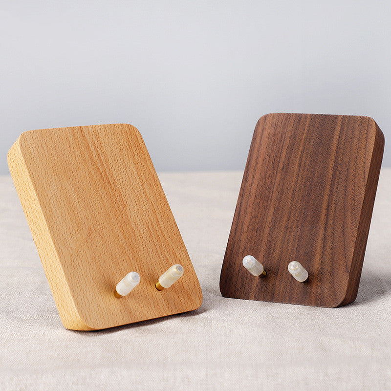 Solid Wood Mobile Phone Stand – Compatible with Apple Devices, Lazy Bedside Tablet & Phone Holder