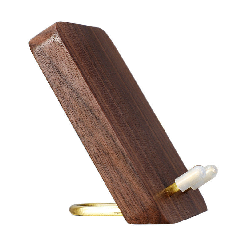 Solid Wood Mobile Phone Stand – Compatible with Apple Devices, Lazy Bedside Tablet & Phone Holder