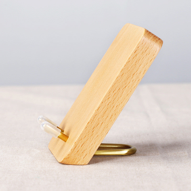 Solid Wood Mobile Phone Stand – Compatible with Apple Devices, Lazy Bedside Tablet & Phone Holder