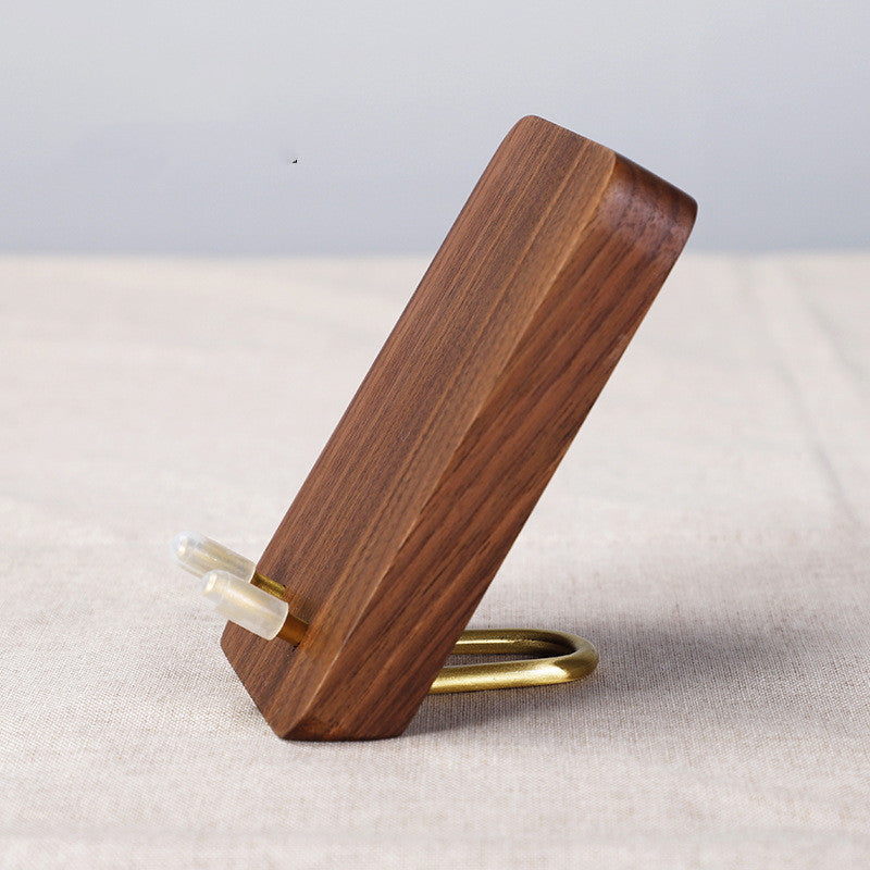Solid Wood Mobile Phone Stand – Compatible with Apple Devices, Lazy Bedside Tablet & Phone Holder