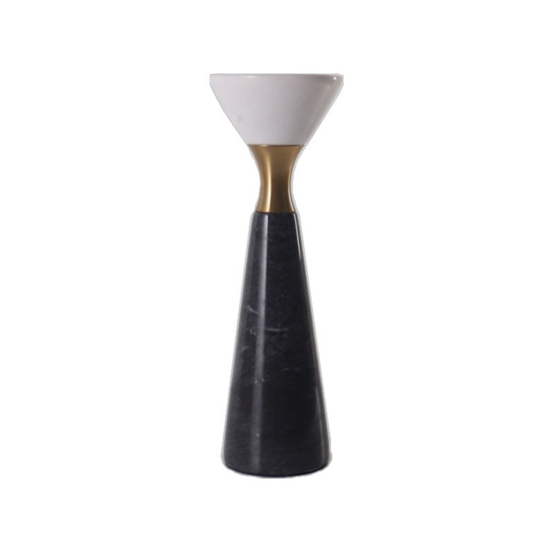 Elegant Marble & Metal Candlestick – Handcrafted Dinner Table Decor for Luxury Gifting