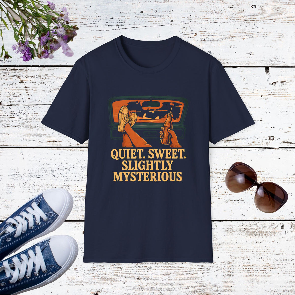 Quiet. Sweet. Slightly Mysterious Minimalist Introvert Shirt, Soft Girl Aesthetic Tee, Subtle Statement Gift
