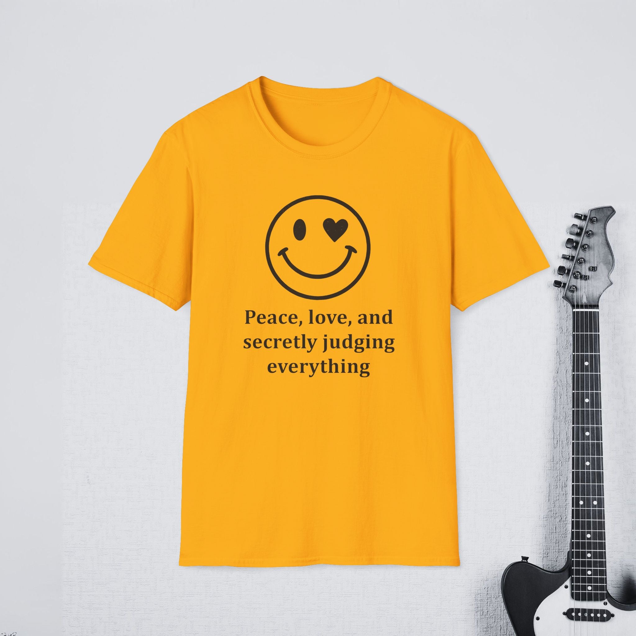 Peace Love and Secretly Judging Everything Sarcastic Humor Shirt, Funny Introvert Tee, Witty Streetwear Apparel