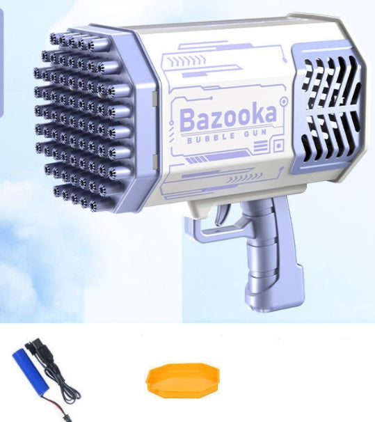 Pomperos Bubble Machine Gun – High-Capacity 69-Hole Bubble Blaster with LED Lights – Outdoor/Indoor Kids Toy"