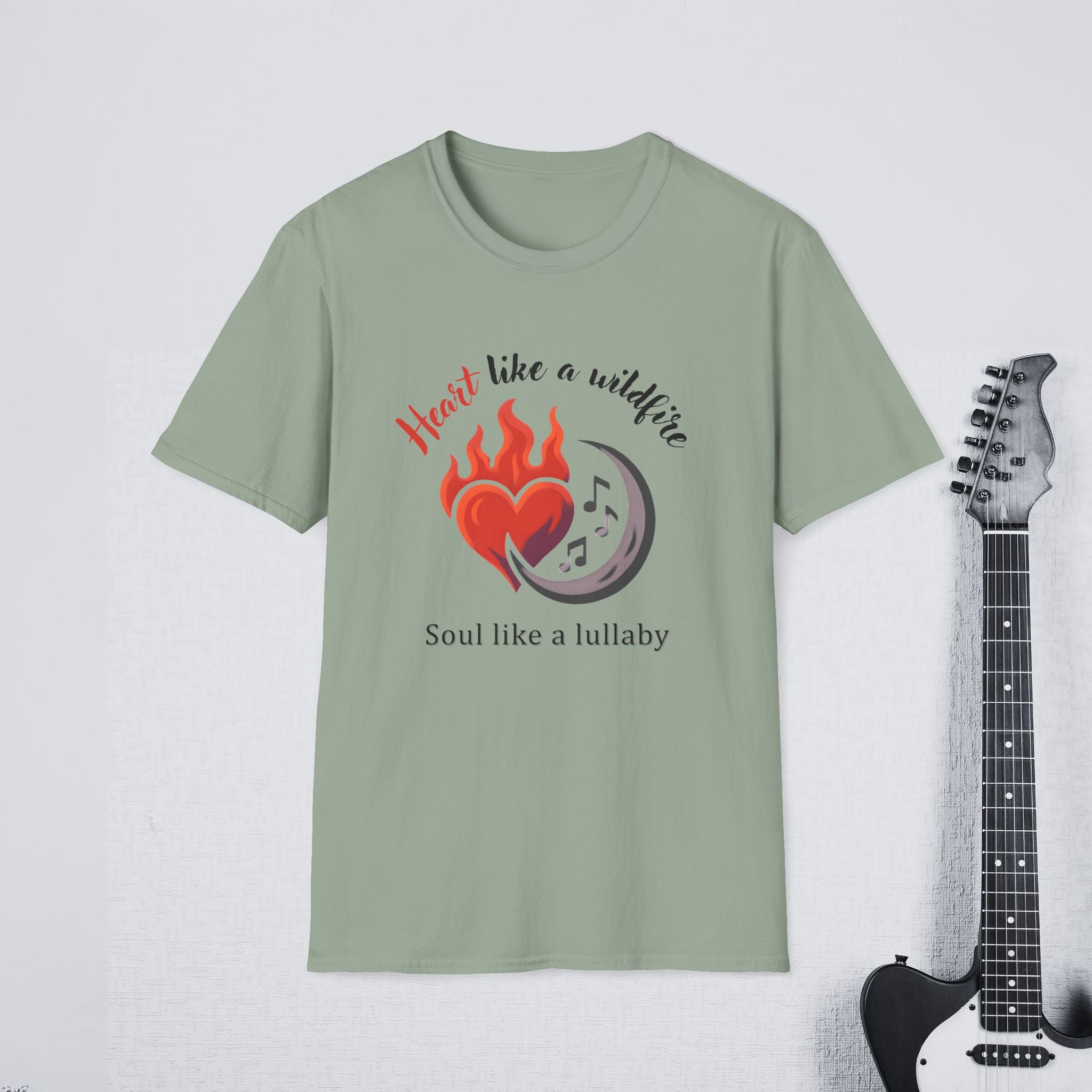 Heart Like a Wildfire Soul Like a Lullaby Streetwear Shirt, Aesthetic Mindset Tee, Bold & Soft Apparel