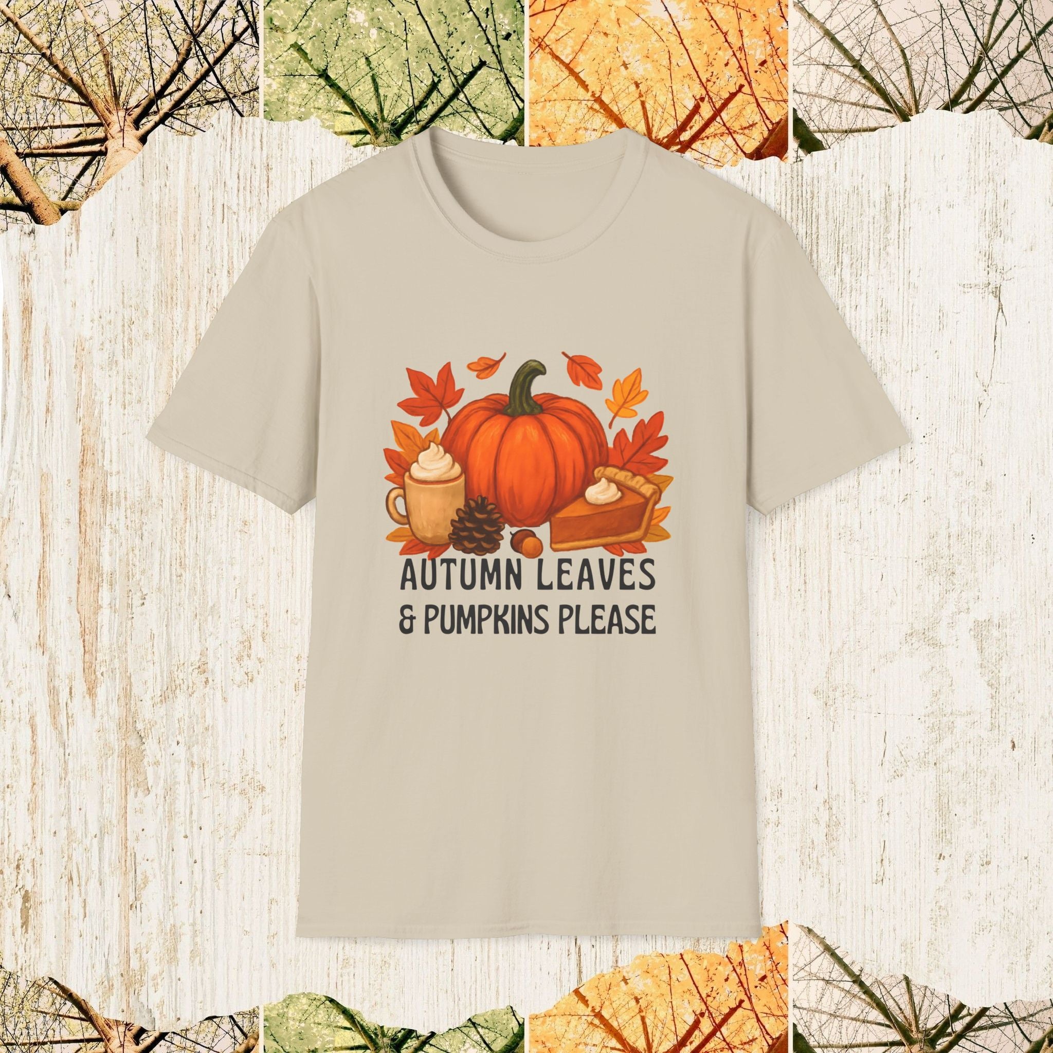 Autumn Leaves & Pumpkins Please Cozy Fall Shirt, Pumpkin Spice Tee, Autumn Aesthetic Apparel