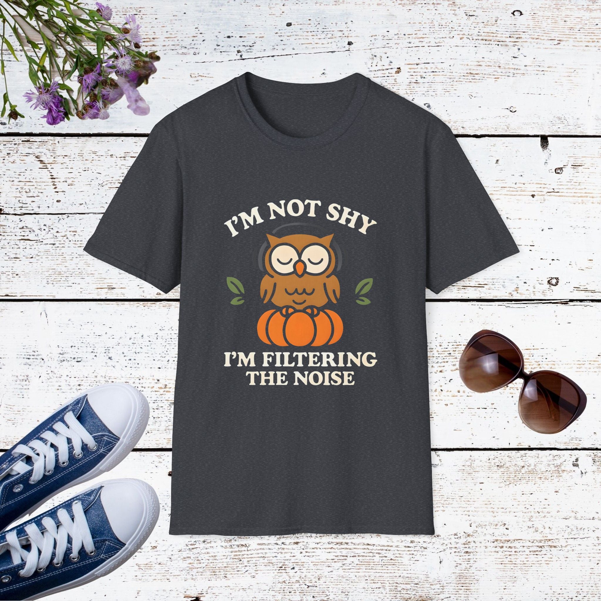 I’m Not Shy I’m Filtering the Noise Funny Introvert Shirt, Social Battery Tee, Quiet Confidence Apparel