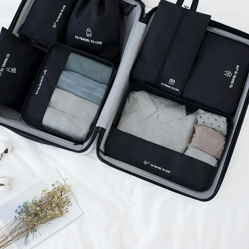 7-Piece Premium Travel Bag Set - Waterproof Organizer Pouches for Luggage Packing - Multi-Size Compression Storage Bags for Suitcases - Efficient Packing System for Vacation