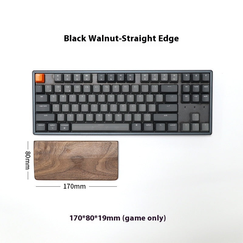 Black Walnut Wooden Wrist Rest - Solid Wrist Support for Mechanical Keyboards & Mouse Trays