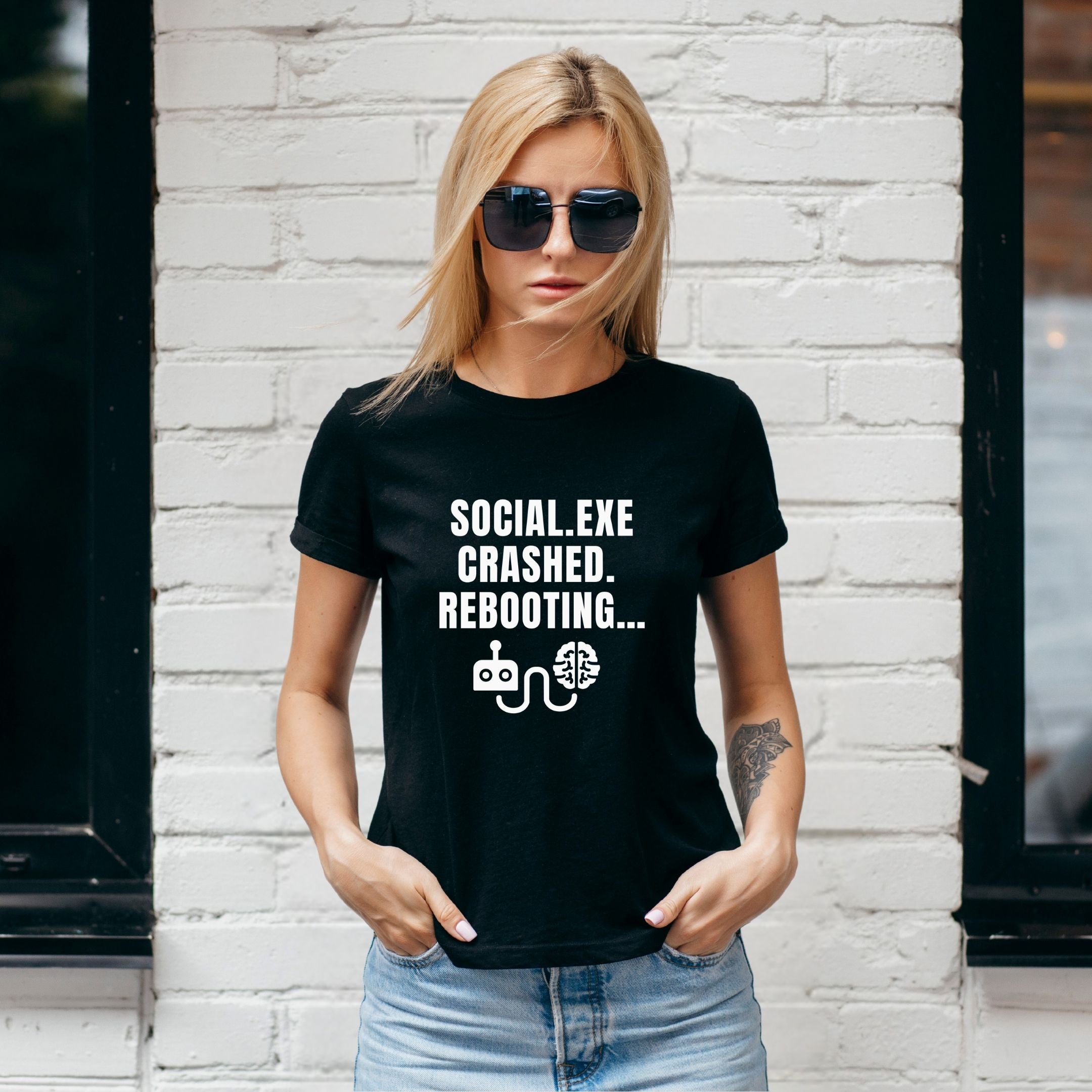Social.exe Crashed. Rebooting…  Funny Introvert Tech Humor Shirt, Casual Wear, Gamer Shirt, Birthday Gift